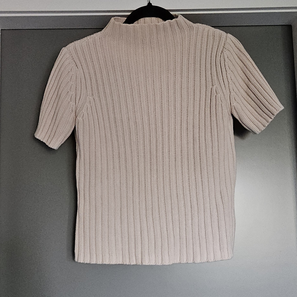 Smart Set Cream Pink Ribbed Knit